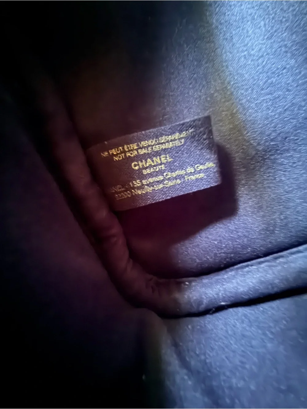 Chanel Beaute Sparkling Blue Cosmetic Pouch w Gold Hardware NEW in Original Box